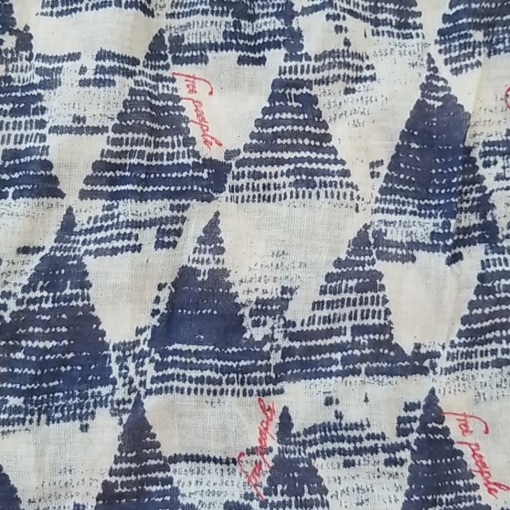 FREE PEOPLE People White/Blue Printed Cloth Bag - Picture 2 of 5